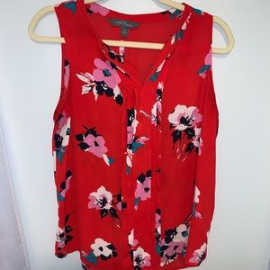 Red flower print blouse!